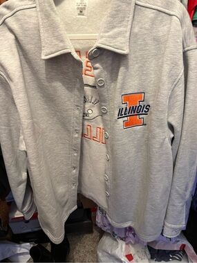 Illinois Logo Grey Button-Down Shirt